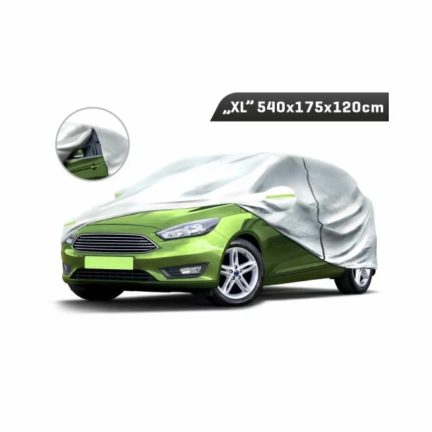 Prelata auto completa, 3 straturi, fermoar la usa sofer, Carmotion - 540x175x120cm - XL