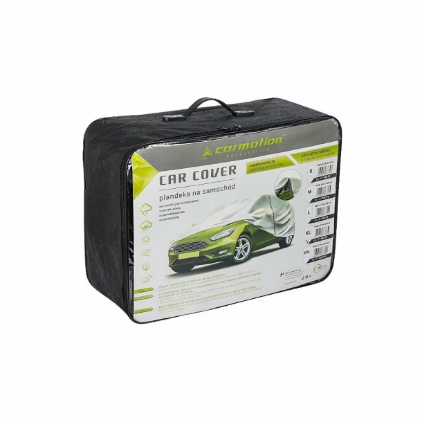 Prelata auto completa, 3 straturi, fermoar la usa sofer, Carmotion - 540x175x120cm - XL