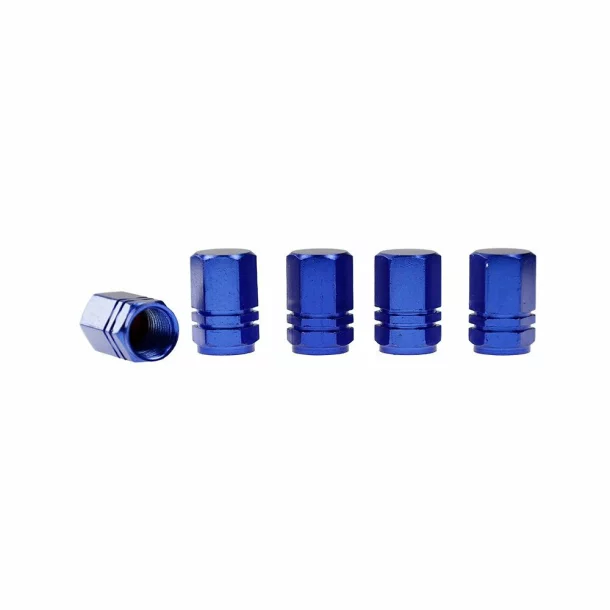 Ornamente capacele valve Hexagonal din aluminiu, 5buc - Albastru