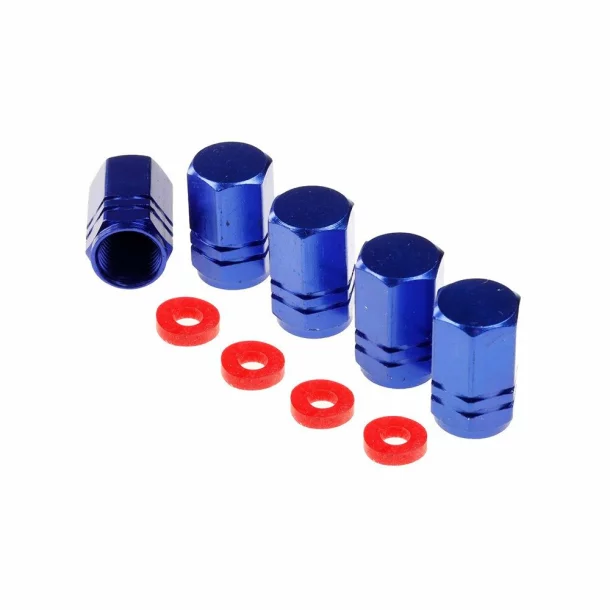 Ornamente capacele valve Hexagonal din aluminiu, 5buc - Albastru