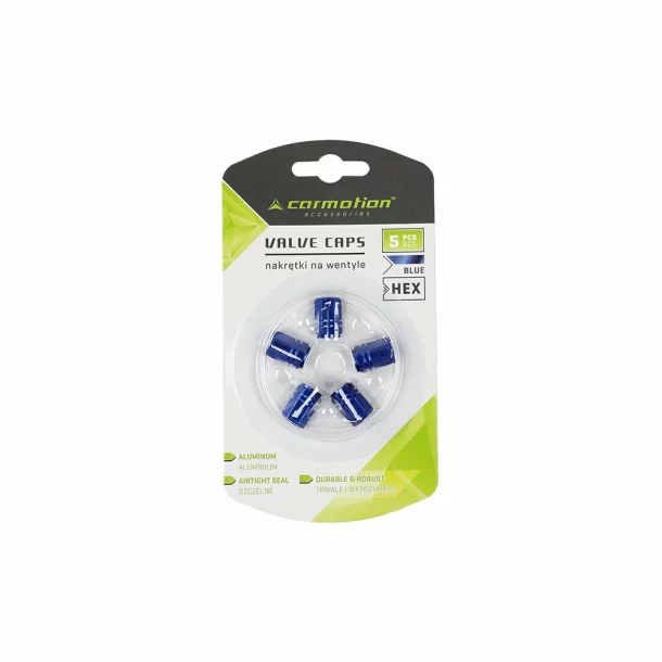 Ornamente capacele valve Hexagonal din aluminiu, 5buc - Albastru