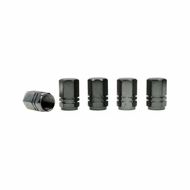 Hexagonal aluminium szelepsapka díszek, 5db - Gunmetal