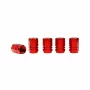 Valve caps aluminium Hexagonal, 5pcs - Red