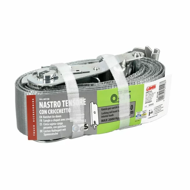 Chinga ancorare cu clichet pentru sina de fixare interioara, compusa din 2 piese, Gri - 1,2+3m