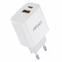 Incarcator retea Amio cu 2 porturi, USB-A si USB-C, 20W Quick Charge, PCH PRO-09, 230V