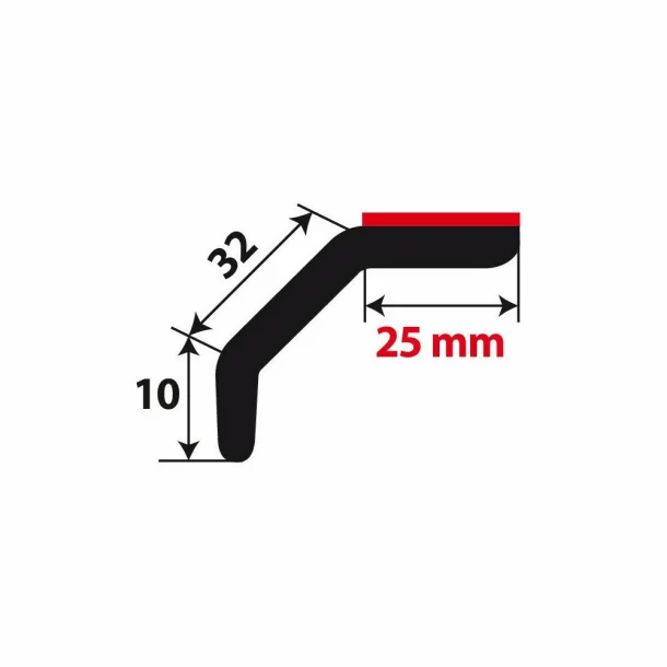 SK-2, Uni-Skirt, Universal trim for front or rear bumper, sills, 250 cm, 32+10 mm