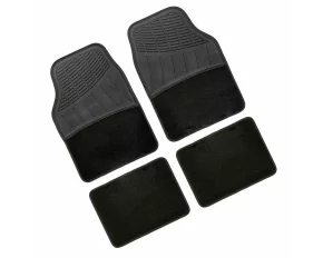 Covorase PVC/Mocheta universale Fusion 4buc - Negru