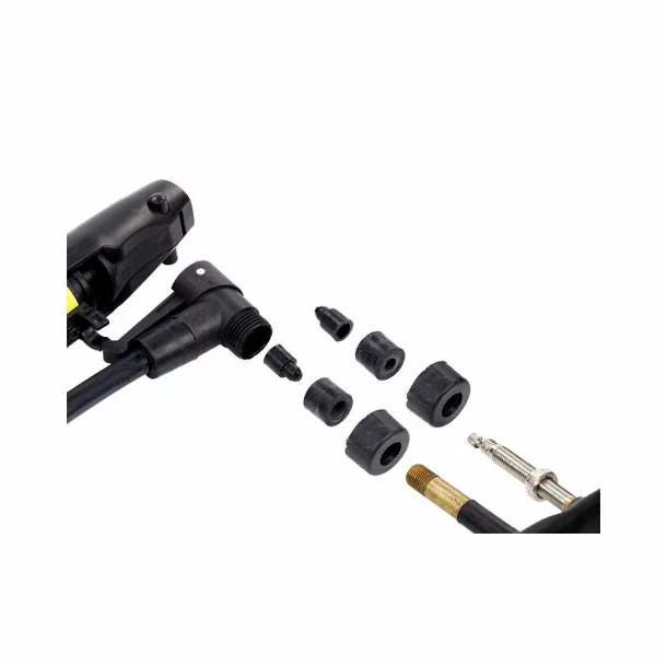Pompa manuala pentru bicicleta, cu furtun si suport de fixare pe cadru, lungime 310mm, max 8Bari/120PSI