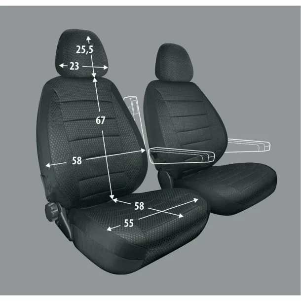 Huse scaun universale pentru autorulota Travel Easy Fit, 2buc, Negru