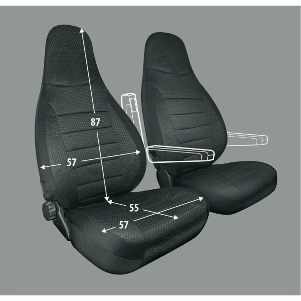 Huse scaun universale pentru autorulota Travel Entire, 2buc, Negru
