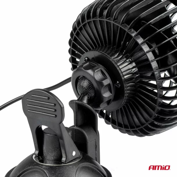 Ventilator auto cu 2 viteze, fixare cu ventuza, diametru 4.5&#039;&#039;, Amio, 12V