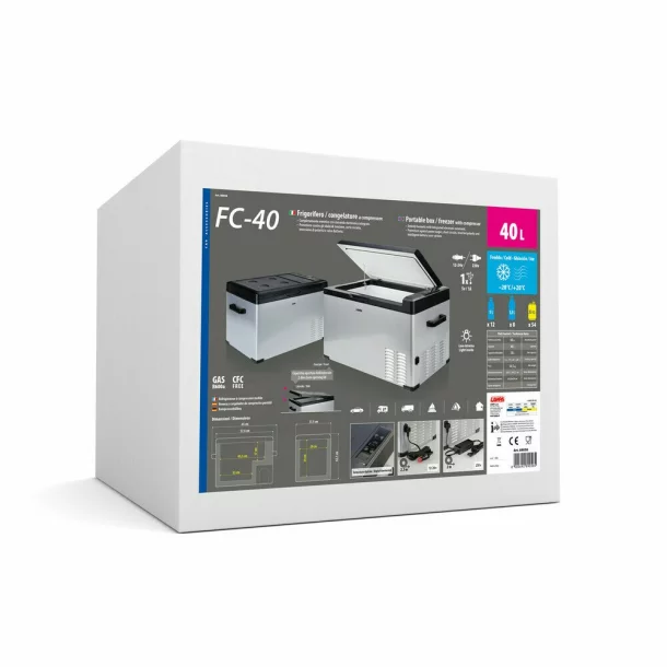 FC-40, portable box/freezer with compressor, 40 litres, 12/24V + 220V