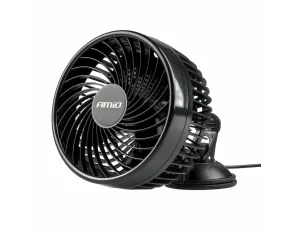 Car fan with 2 speeds, suction cup attachment, diameter 6&#039;&#039;, Amio, 24V