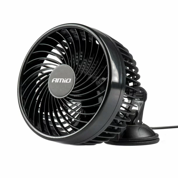 Ventilator auto cu 2 viteze, fixare cu ventuza, diametru 6&#039;&#039;, Amio, 24V