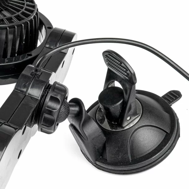 Double car fan with 2 speeds, suction cup attachment, diameter 2x4&#039;&#039;, Amio, 24V