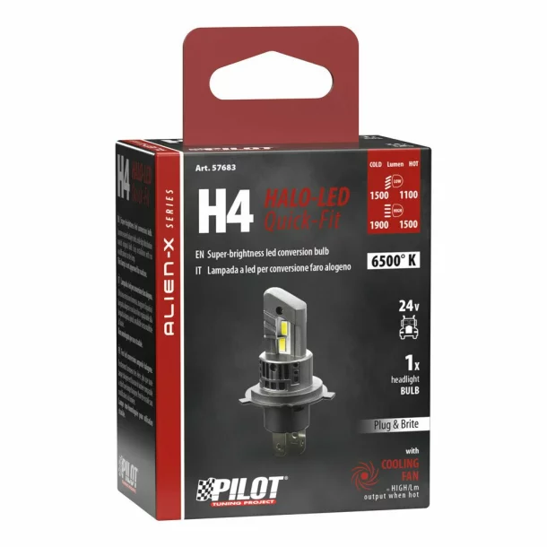24V Halo Led Alien-X Series Quick-Fit - H4 - P43t - 1pcs