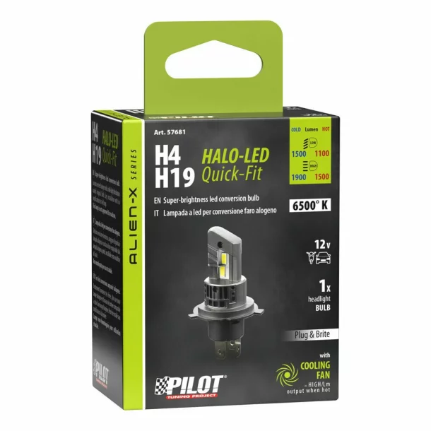 12V Halo Led Alien-X Series Quick-Fit - H4-H19 - P43t / PU43t-3 - 1db