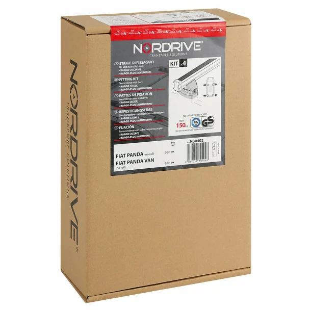 Fitting kit for 2 bars Kargo or Kargo-Plus, Fiat Panda, Panda Van
