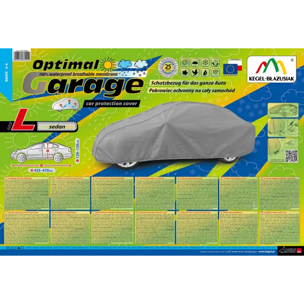 Optimal Membrane Garage komplet autótakaró ponyva, teljesen vízálló és légáteresztő - L - Sedan