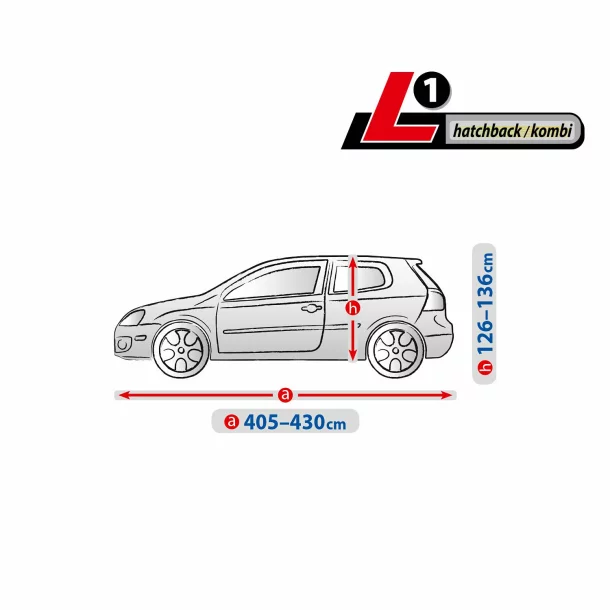 Optimal Membrane Garage komplet autótakaró ponyva, teljesen vízálló és légáteresztő - L1 - Hatchback/Kombi
