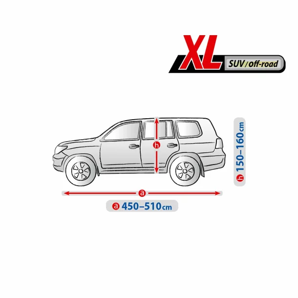 Optimal Membrane Garage komplet autótakaró ponyva, teljesen vízálló és légáteresztő - XL - SUV/Off-Road