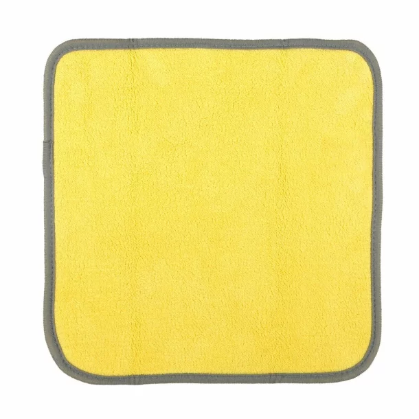 Premium Quality, kétoldalas mikroszálas kendő - 30x30 cm - Szürke/Sárga