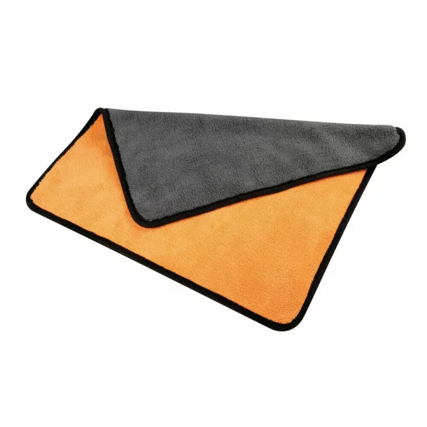Premium Quality, kétoldalas mikroszálas kendő - 40x40 cm - Szürke/Narancssárga