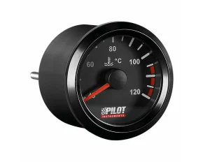 Water temperature gauge, Black Analog Series, 9-32V - Ø 2&quot; (52 mm)