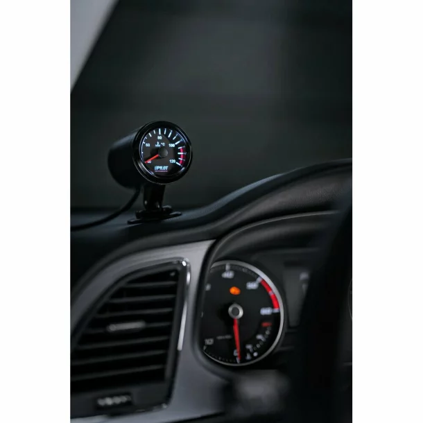 Water temperature gauge, Black Analog Series, 9-32V - Ø 2&quot; (52 mm)