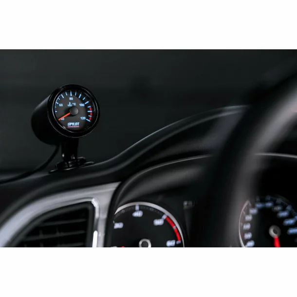 Water temperature gauge, Black Analog Series, 9-32V - Ø 2&quot; (52 mm)