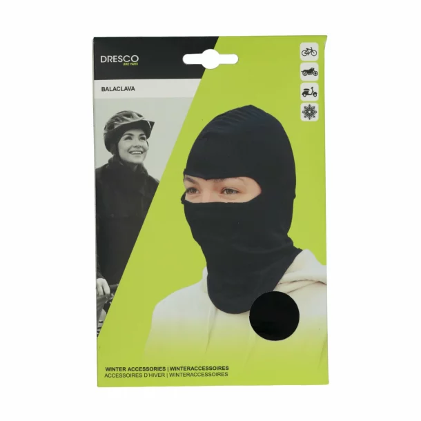 Cagula balaclava unisex, din poliester, Dresco 1buc - Negru