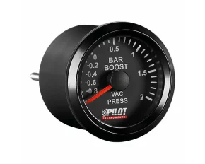 Manometru presiune turbo, Seria Black Analog, 9-32V - Ø 2" (52 mm)