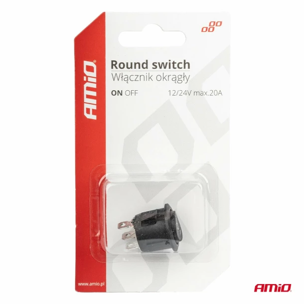 Intrerupator basculant rotund cu 3 pozitii, 12/24V