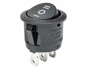 Intrerupator basculant rotund cu 3 pozitii, 12/24V
