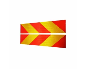 Placi identificare din metal pentru vehicule grele-lungi (dungi) 2buc - Galben/Portocaliu