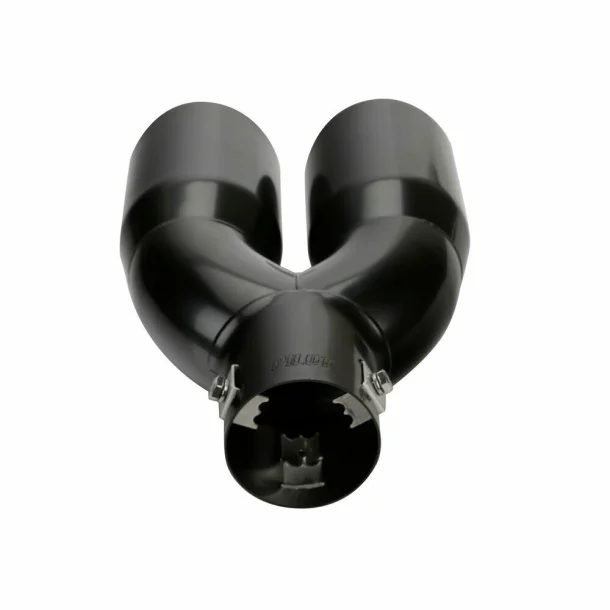 Ornament toba esapament TS-73, din otel inoxidabil lustruit, racordare Ø37-60mm - Negru