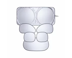 Set parasolare elastice auto 4Cars, marime mare - 1x Fata 150x70 cm, 1x Luneta, 4x Laterale