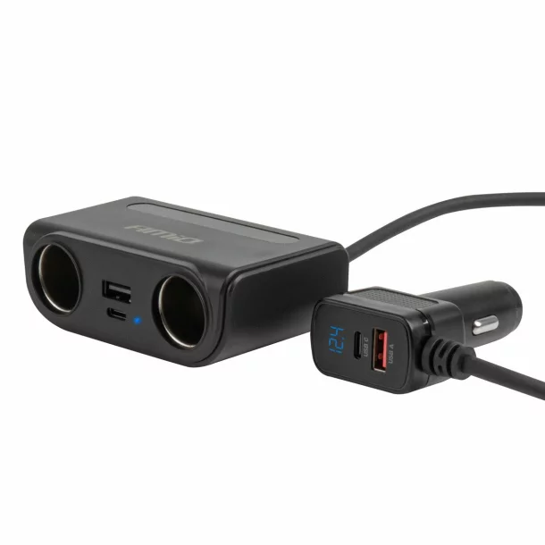 Priza dubla bricheta cu 2xUSB-A + 2xUSB-C QC3.0 PD3.0 120W, 12/24V, Amio