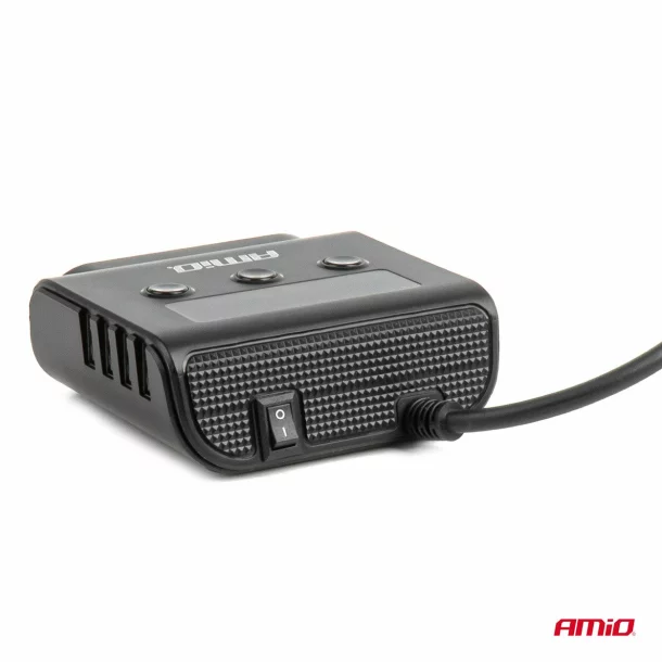 Priza tripla bricheta cu 4xUSB-A + USB-A/USB-C QC3.0 PD3.0 180W, 12/24V, Amio