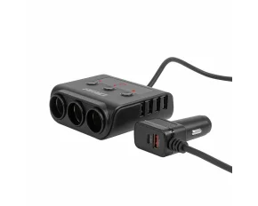 Priza tripla bricheta cu 4xUSB-A + USB-A/USB-C QC3.0 PD3.0 180W, 12/24V, Amio