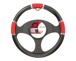 Husa volan 4Cars - M - Ø 37/39cm - Negru/Rosu
