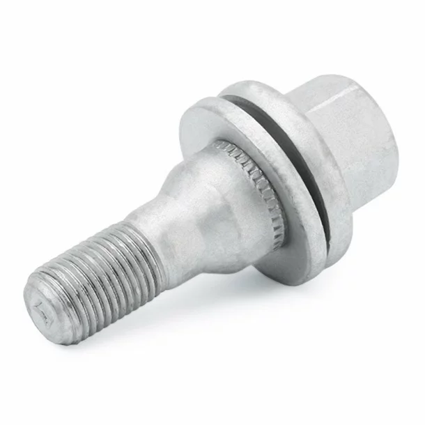 Febi flat wheel bolt with washer, 17mm head, M12x1.25 thread, 17mm thread length, 58mm length, 1pc - Citroën, DS, Fiat, Opel, Peugeot, Toyota, Vauxhall