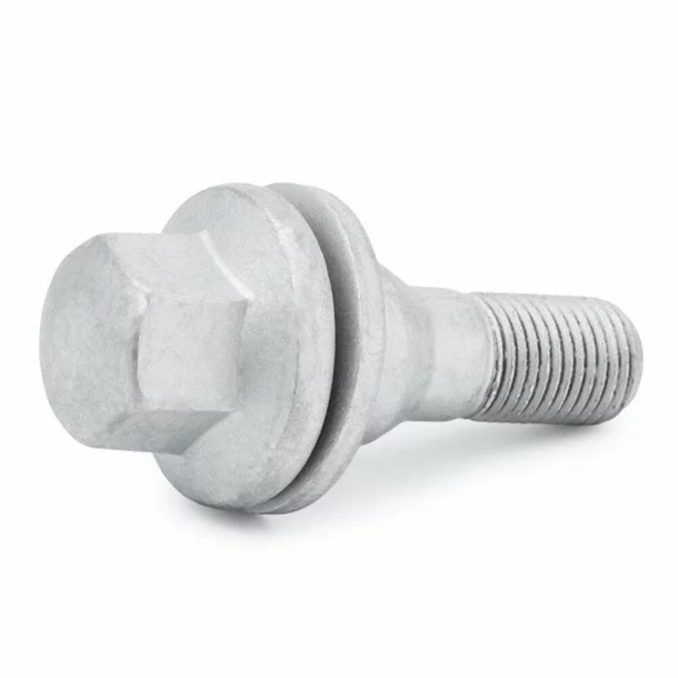 Febi flat wheel bolt with washer, 17mm head, M12x1.25 thread, 17mm thread length, 58mm length, 1pc - Citroën, DS, Fiat, Opel, Peugeot, Toyota, Vauxhall