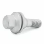 Febi flat wheel bolt with washer, 17mm head, M12x1.25 thread, 17mm thread length, 58mm length, 1pc - Citroën, DS, Fiat, Opel, Peugeot, Toyota, Vauxhall