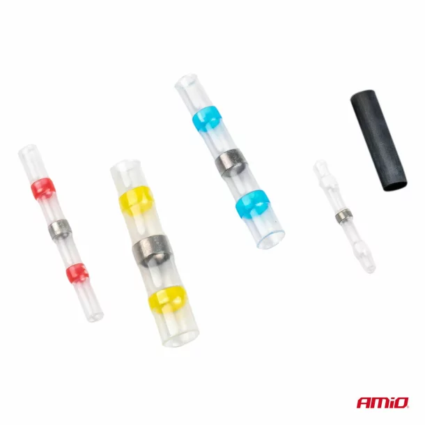 Set conectori termocontractabili cu cositor si tuburi termocontractabile 100buc