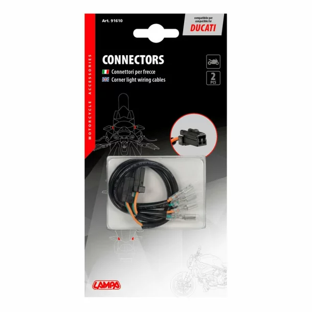 Set de cabluri si mufe pentru semnalizatoare 2buc - Ducati type 2