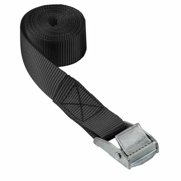 Rögzítőheveder csatos zárral, 1db - 2.5×300cm - Fekete