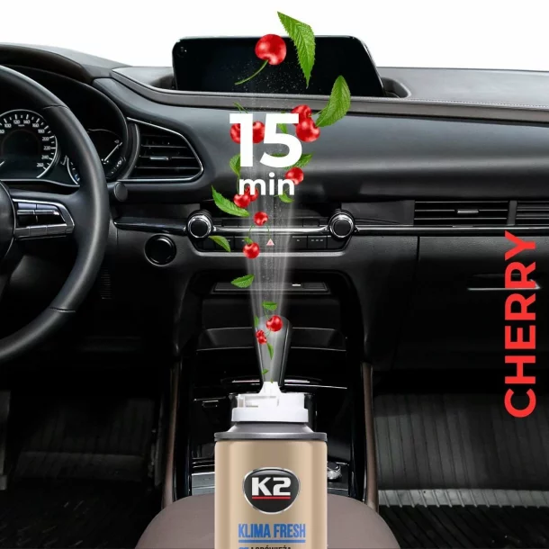 Spray pentru curatat si dezinfectat sistemul de aer conditionat, K2 KLIMA FRESH, 150ml, Cirese