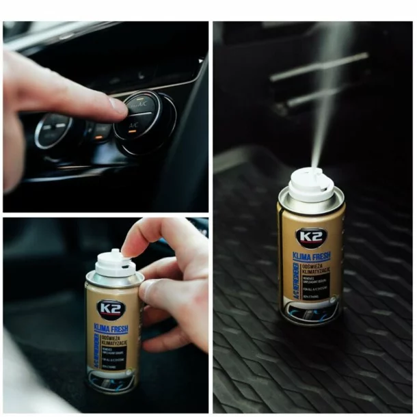 Spray pentru curatat si dezinfectat sistemul de aer conditionat, K2 KLIMA FRESH, 150ml, Cirese