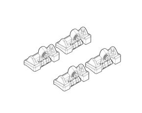 Kit de montaj pentru bare Alumia, Quadra, Silenzio C004 - Renault Clio II 03/98>09/05, Clio II Storia 10/05>12/10, Laguna II 03/01>09/07, Laguna II Grandtour 03/01>09/07